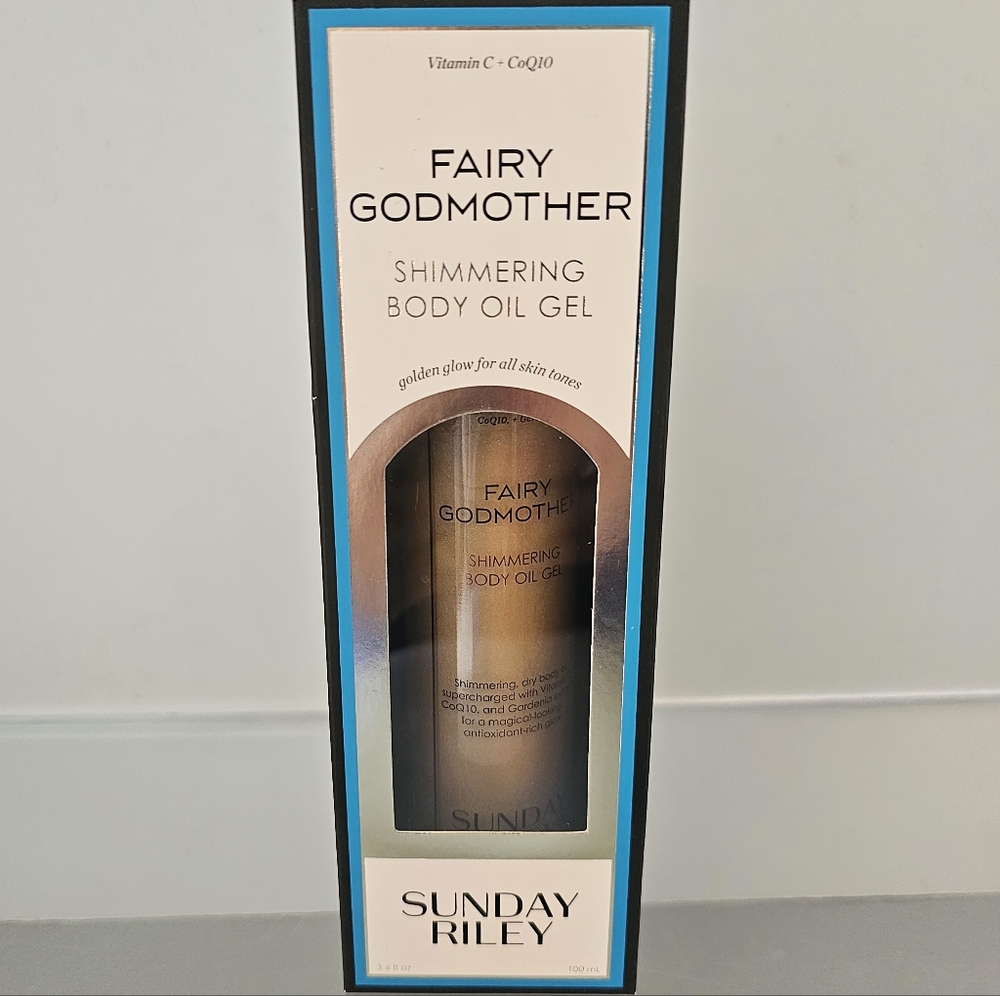 Sunday Riley Fairy Godmother Dry Oil Gold Shimmer Glow Up Sparkle 3.4 Oz.